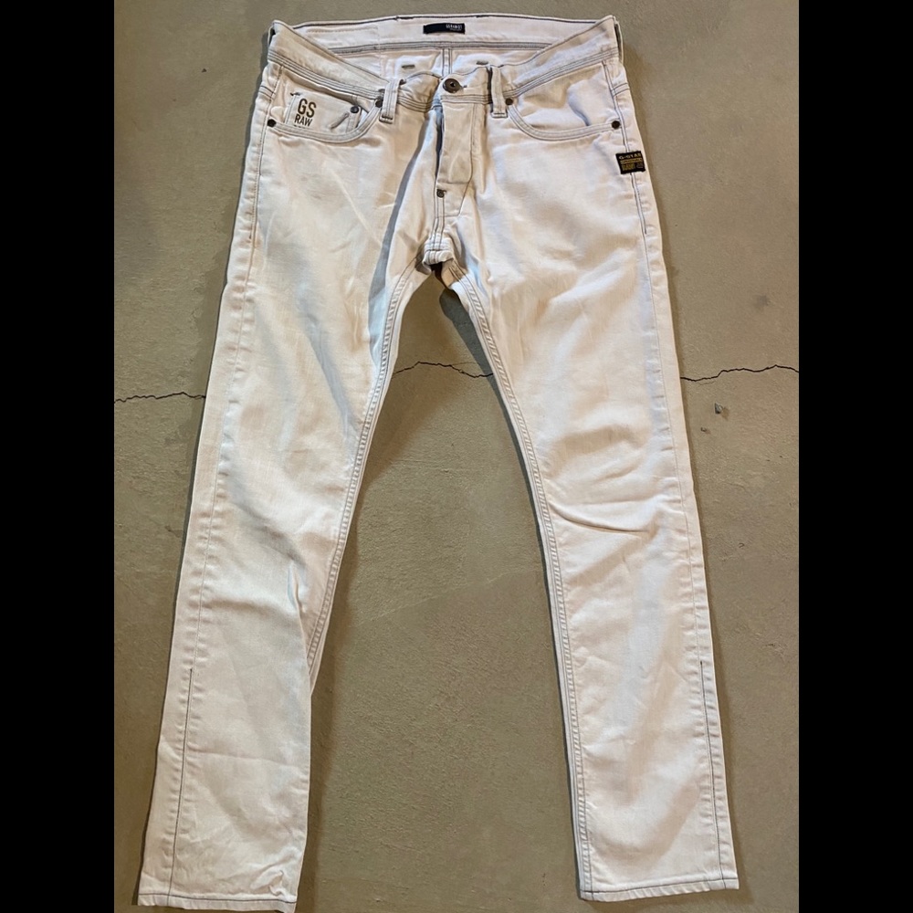 Men’s G-Star skin jeans cream/white 32/32